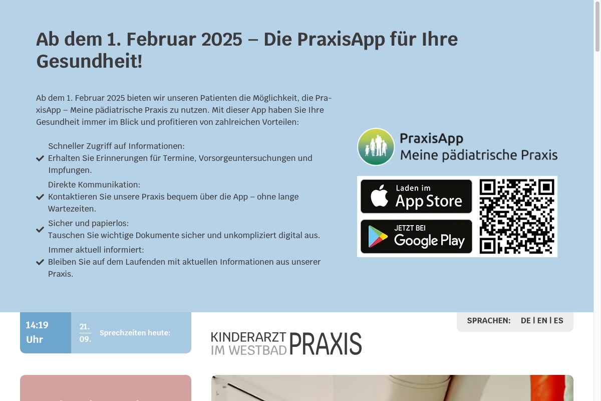 Startseite von Kinderarzt im Westbad